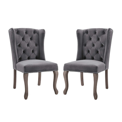 Apprise Side Chair Performance Velvet Set of 2, Velvet, Grey Gray, 19682