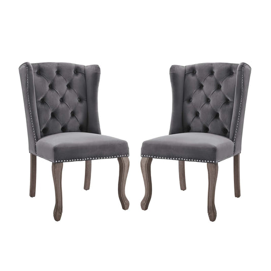 Apprise Side Chair Performance Velvet Set of 2, Velvet, Grey Gray, 19682