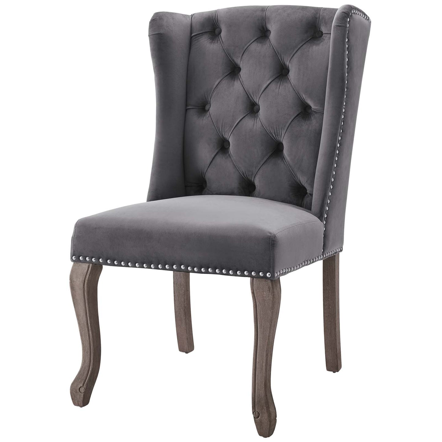 Apprise Side Chair Performance Velvet Set of 2, Velvet, Grey Gray, 19682