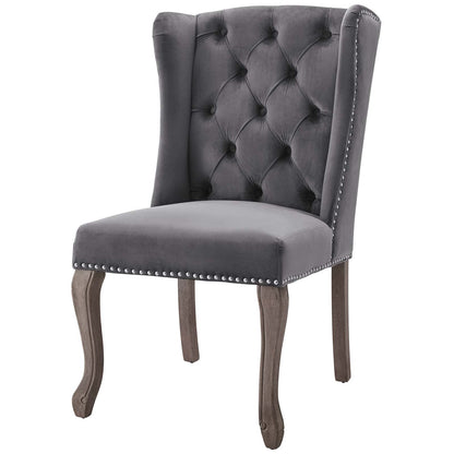 Apprise Side Chair Performance Velvet Set of 2, Velvet, Grey Gray, 19682