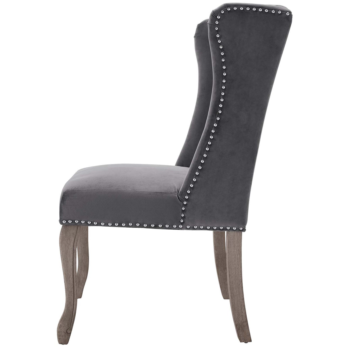 Apprise Side Chair Performance Velvet Set of 2, Velvet, Grey Gray, 19682