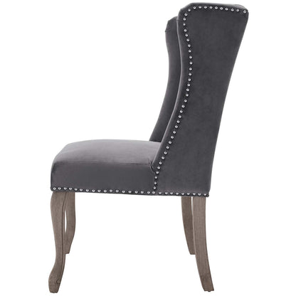 Apprise Side Chair Performance Velvet Set of 2, Velvet, Grey Gray, 19682