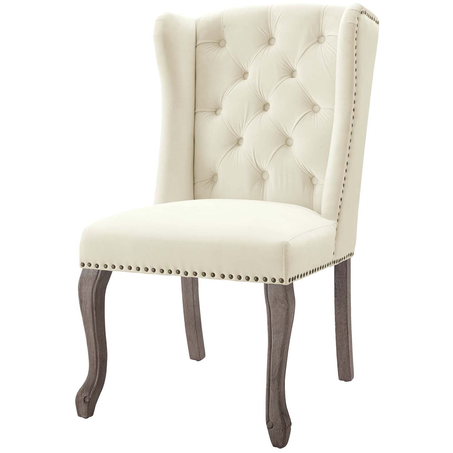 Apprise Side Chair Performance Velvet Set of 2, Velvet, Ivory White, 19683