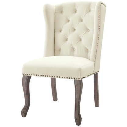 Apprise Side Chair Performance Velvet Set of 2, Velvet, Ivory White, 19683