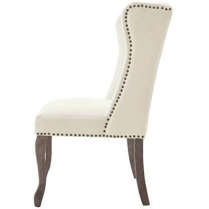 Apprise Side Chair Performance Velvet Set of 2, Velvet, Ivory White, 19683