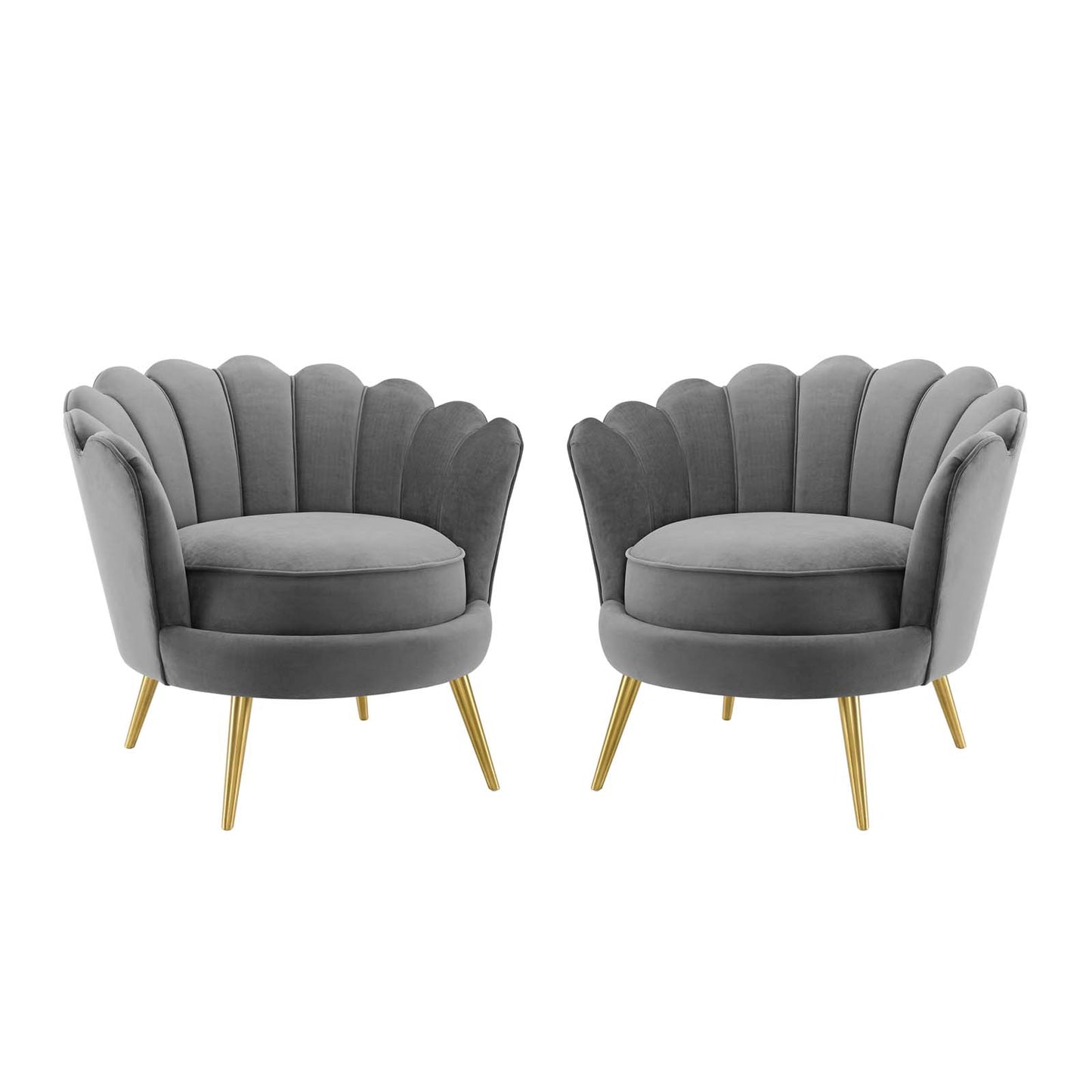Admire Accent Armchair Performance Velvet Set of 2, Velvet, Metal Steel, Grey Gray, 19685