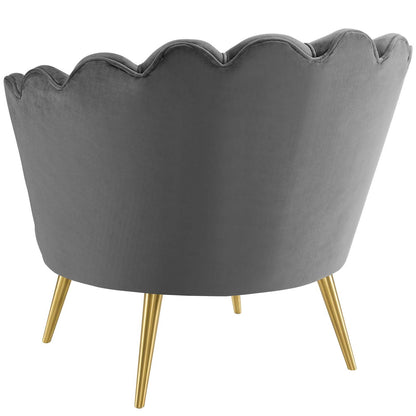 Admire Accent Armchair Performance Velvet Set of 2, Velvet, Metal Steel, Grey Gray, 19685
