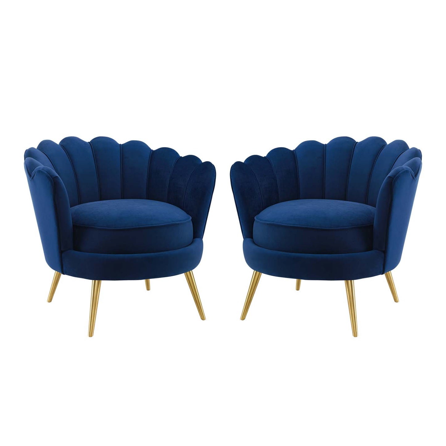 Admire Accent Armchair Performance Velvet Set of 2, Velvet, Metal Steel, Blue Navy, 19686