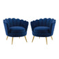 Admire Accent Armchair Performance Velvet Set of 2, Velvet, Metal Steel, Blue Navy, 19686