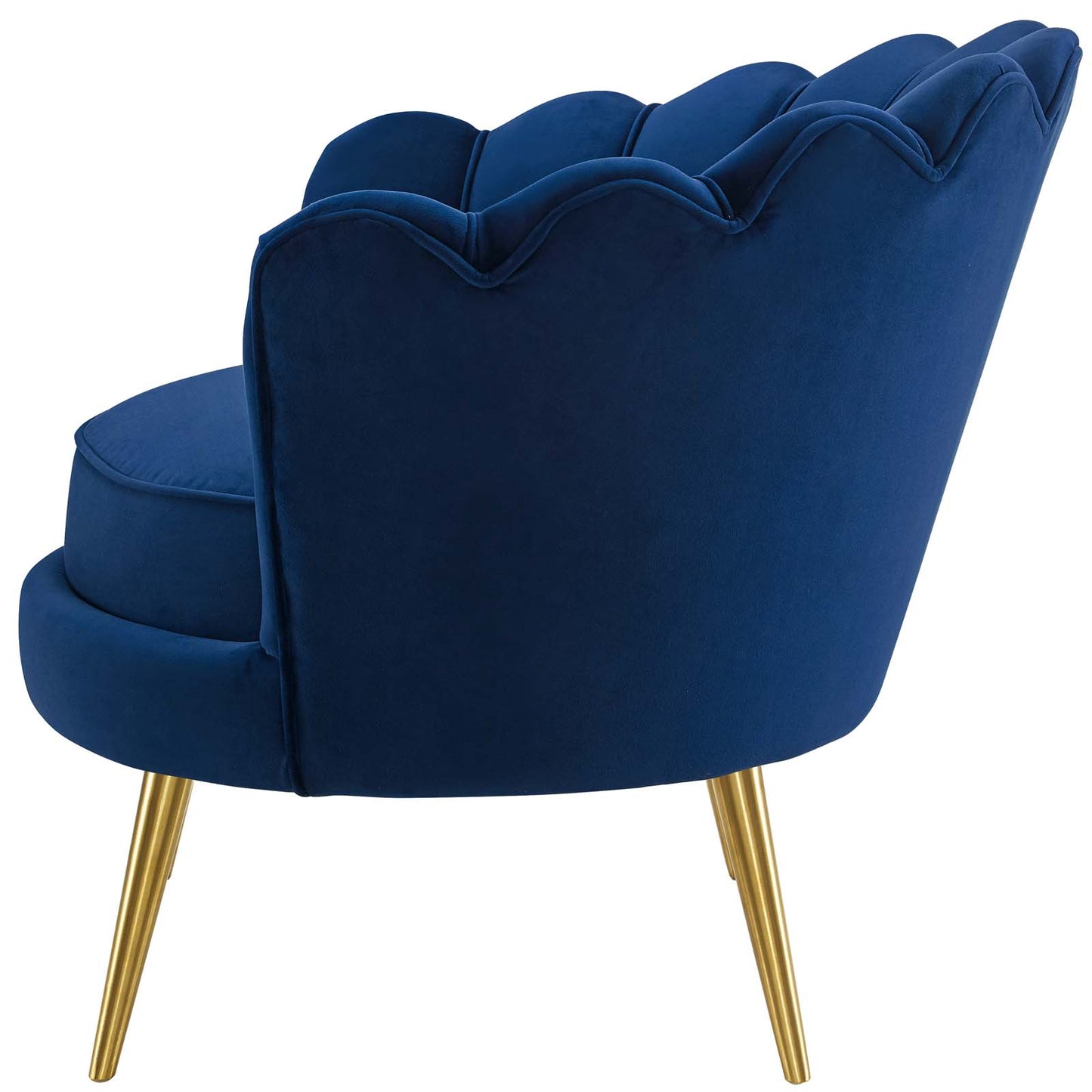 Admire Accent Armchair Performance Velvet Set of 2, Velvet, Metal Steel, Blue Navy, 19686