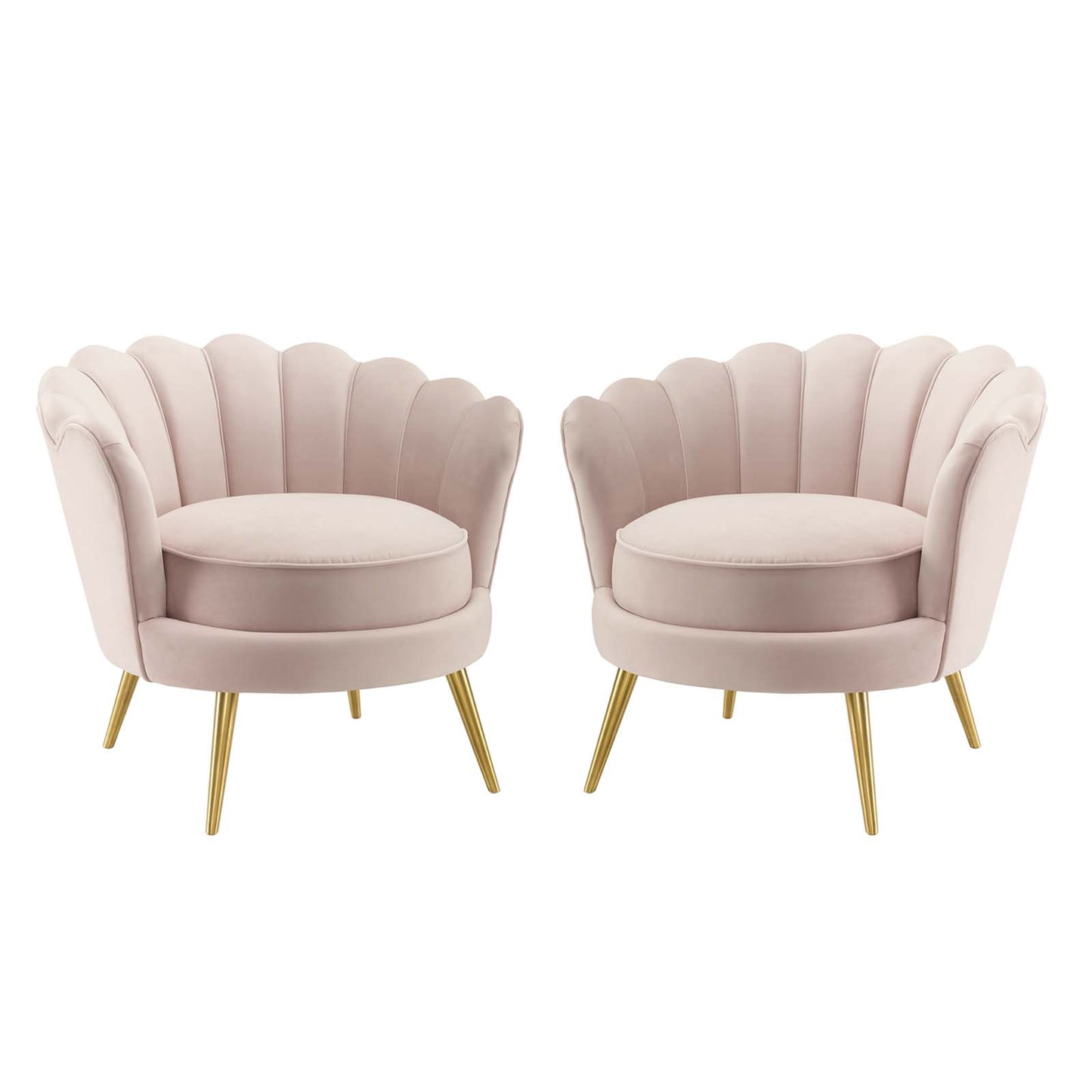 Admire Accent Armchair Performance Velvet Set of 2, Velvet, Metal Steel, Pink, 19687