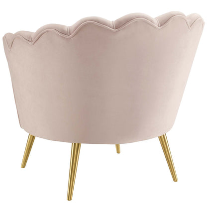 Admire Accent Armchair Performance Velvet Set of 2, Velvet, Metal Steel, Pink, 19687