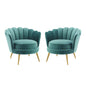 Admire Accent Armchair Performance Velvet Set of 2, Velvet, Metal Steel, Teal Blue, 19688