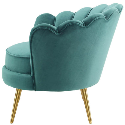 Admire Accent Armchair Performance Velvet Set of 2, Velvet, Metal Steel, Teal Blue, 19688