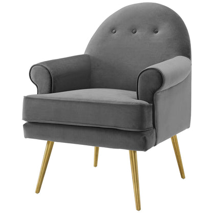 Revive Armchair Performance Velvet Set of 2, Velvet, Grey Gray, 19689