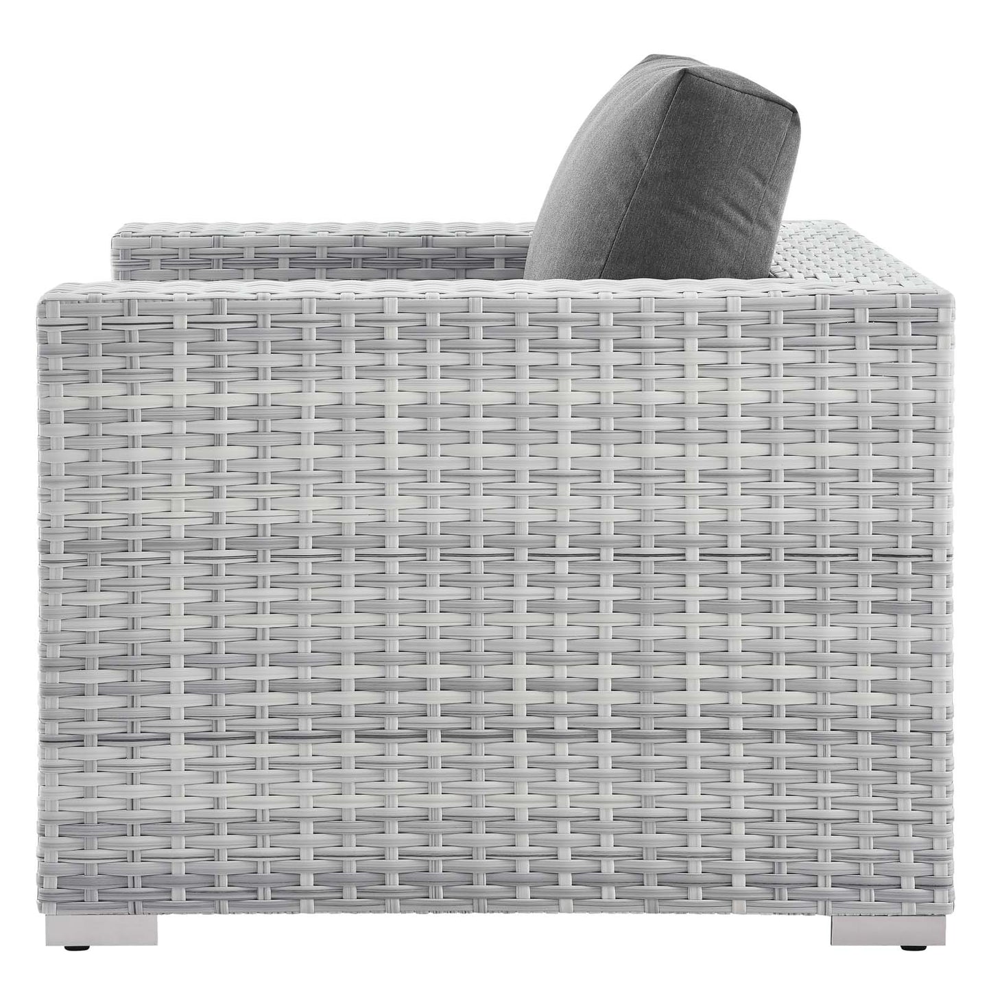 Convene Outdoor Patio Armchair, Rattan, Wicker, Grey Gray, 19696