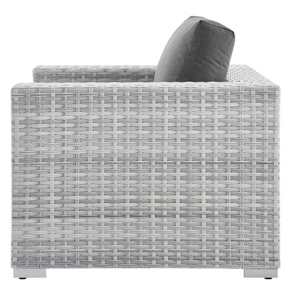 Convene Outdoor Patio Armchair, Rattan, Wicker, Grey Gray, 19696