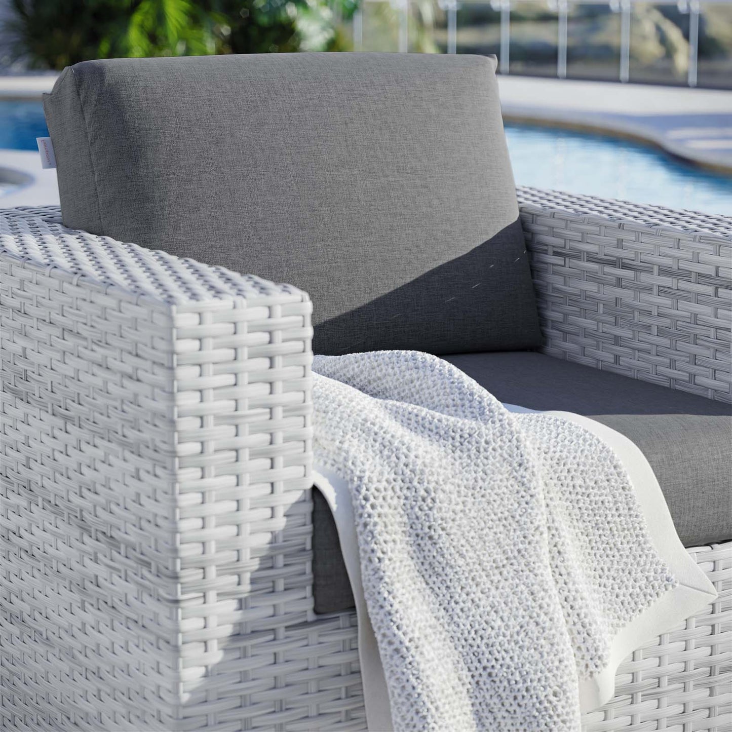 Convene Outdoor Patio Armchair, Rattan, Wicker, Grey Gray, 19696