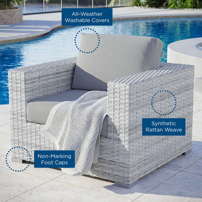 Convene Outdoor Patio Armchair, Rattan, Wicker, Grey Gray, 19697