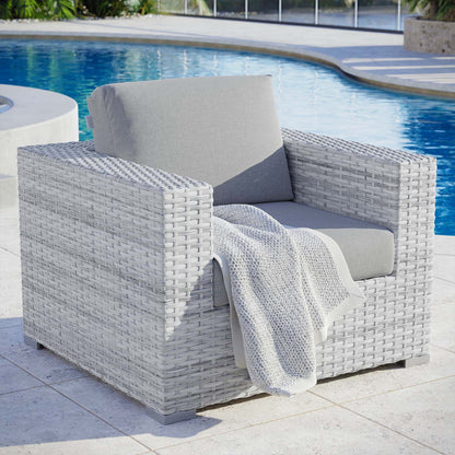 Convene Outdoor Patio Armchair, Rattan, Wicker, Grey Gray, 19697