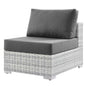 Convene Outdoor Patio Armless Chair, Rattan, Wicker, Grey Gray, 19701
