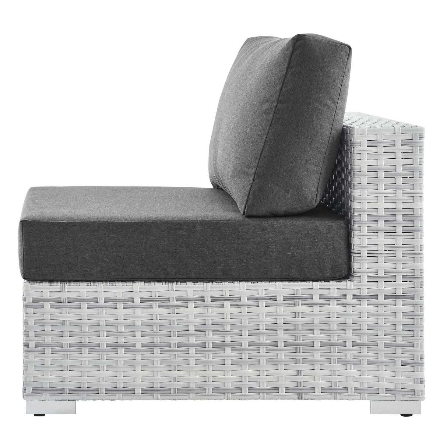Convene Outdoor Patio Armless Chair, Rattan, Wicker, Grey Gray, 19701