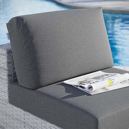 Convene Outdoor Patio Armless Chair, Rattan, Wicker, Grey Gray, 19701