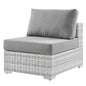 Convene Outdoor Patio Armless Chair, Rattan, Wicker, Grey Gray, 19702
