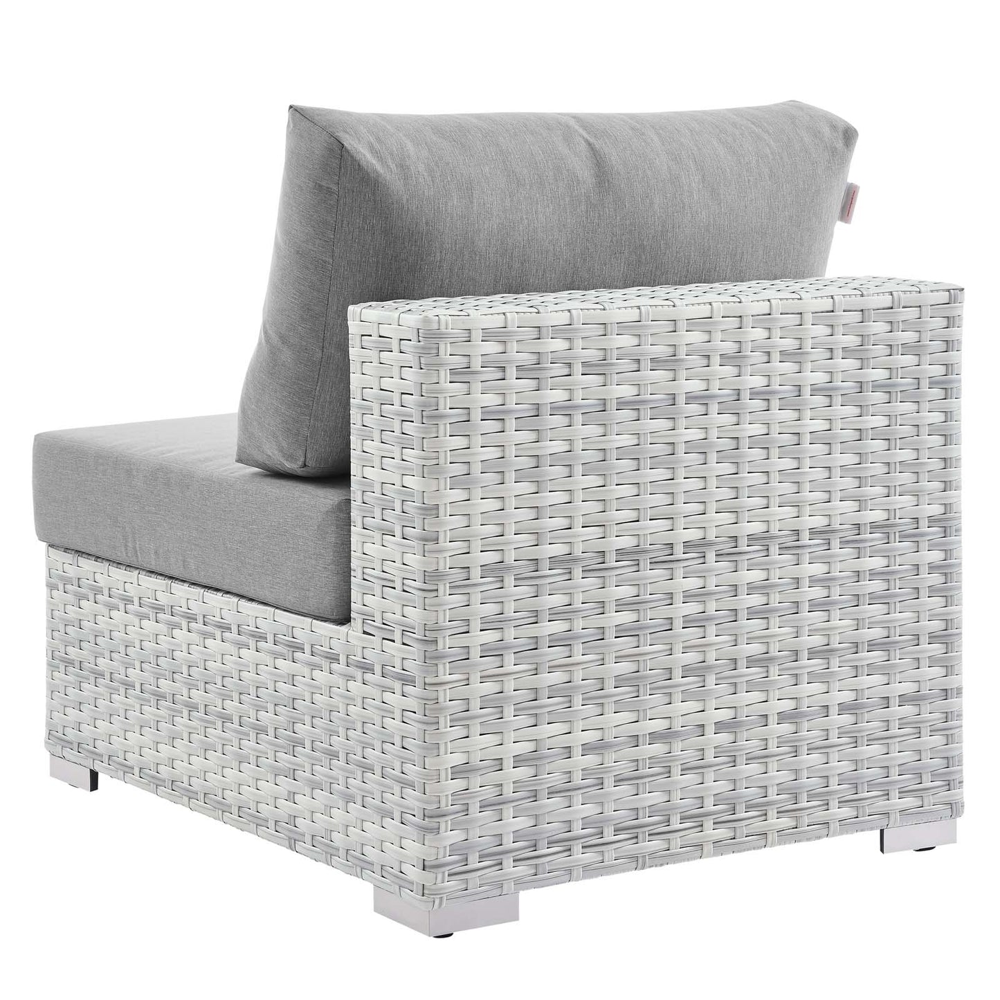 Convene Outdoor Patio Armless Chair, Rattan, Wicker, Grey Gray, 19702