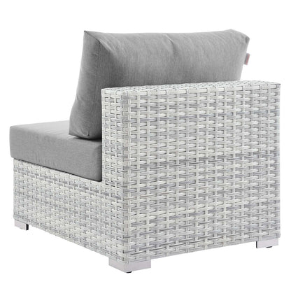 Convene Outdoor Patio Armless Chair, Rattan, Wicker, Grey Gray, 19702