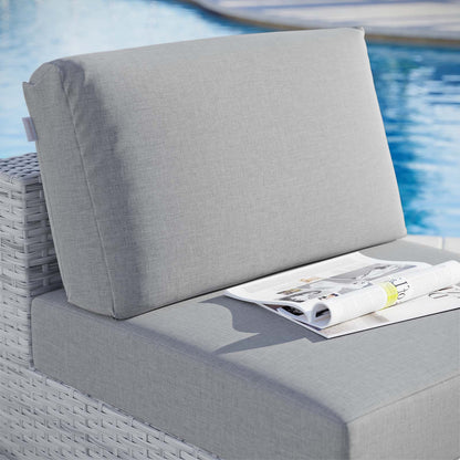Convene Outdoor Patio Armless Chair, Rattan, Wicker, Grey Gray, 19702