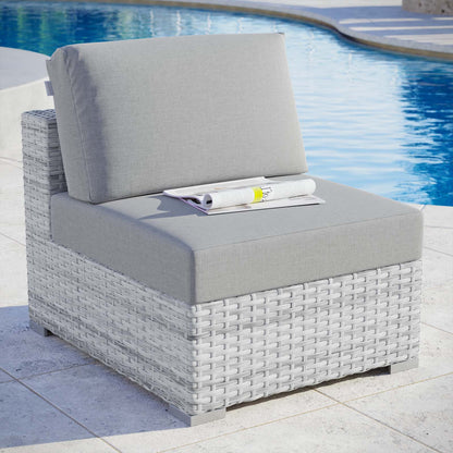 Convene Outdoor Patio Armless Chair, Rattan, Wicker, Grey Gray, 19702