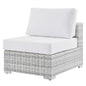 Convene Outdoor Patio Armless Chair, Rattan, Wicker, Light Grey Gray White, 19705