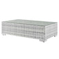 Convene Outdoor Patio Coffee Table, Rattan, Wicker, Light Grey Gray, 19706