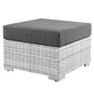 Convene Outdoor Patio Ottoman, Rattan, Wicker, Grey Gray, 19708