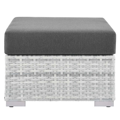 Convene Outdoor Patio Ottoman, Rattan, Wicker, Grey Gray, 19708