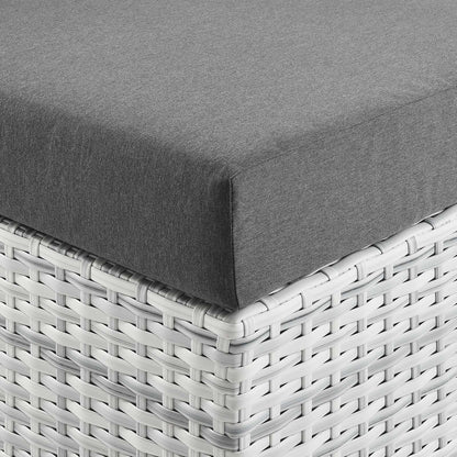 Convene Outdoor Patio Ottoman, Rattan, Wicker, Grey Gray, 19708