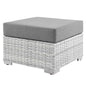 Convene Outdoor Patio Ottoman, Rattan, Wicker, Grey Gray, 19709