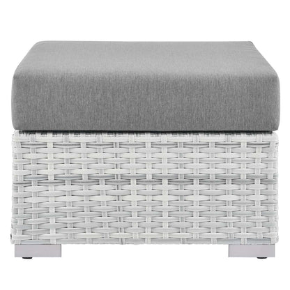 Convene Outdoor Patio Ottoman, Rattan, Wicker, Grey Gray, 19709