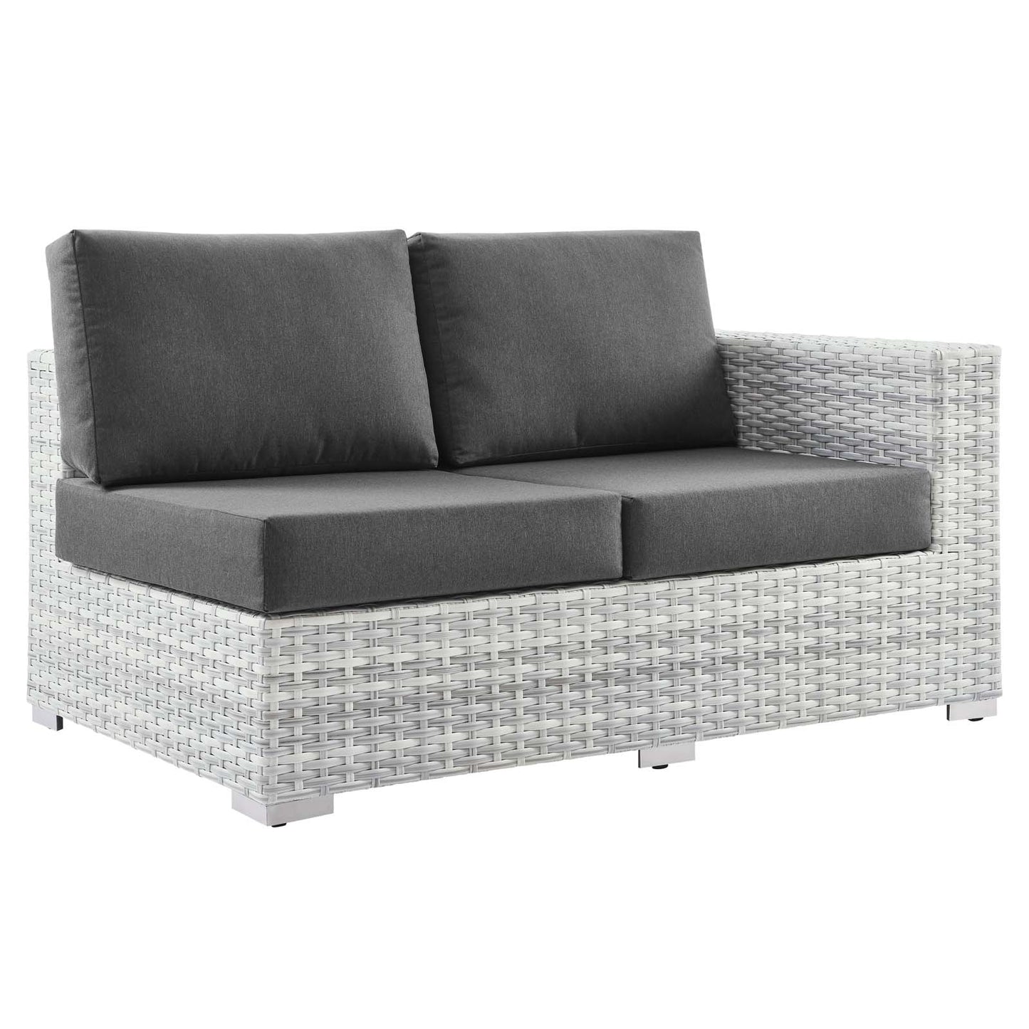 Convene Outdoor Patio Right-Arm Loveseat, Rattan, Wicker, Grey Gray, 19713