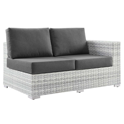 Convene Outdoor Patio Right-Arm Loveseat, Rattan, Wicker, Grey Gray, 19713