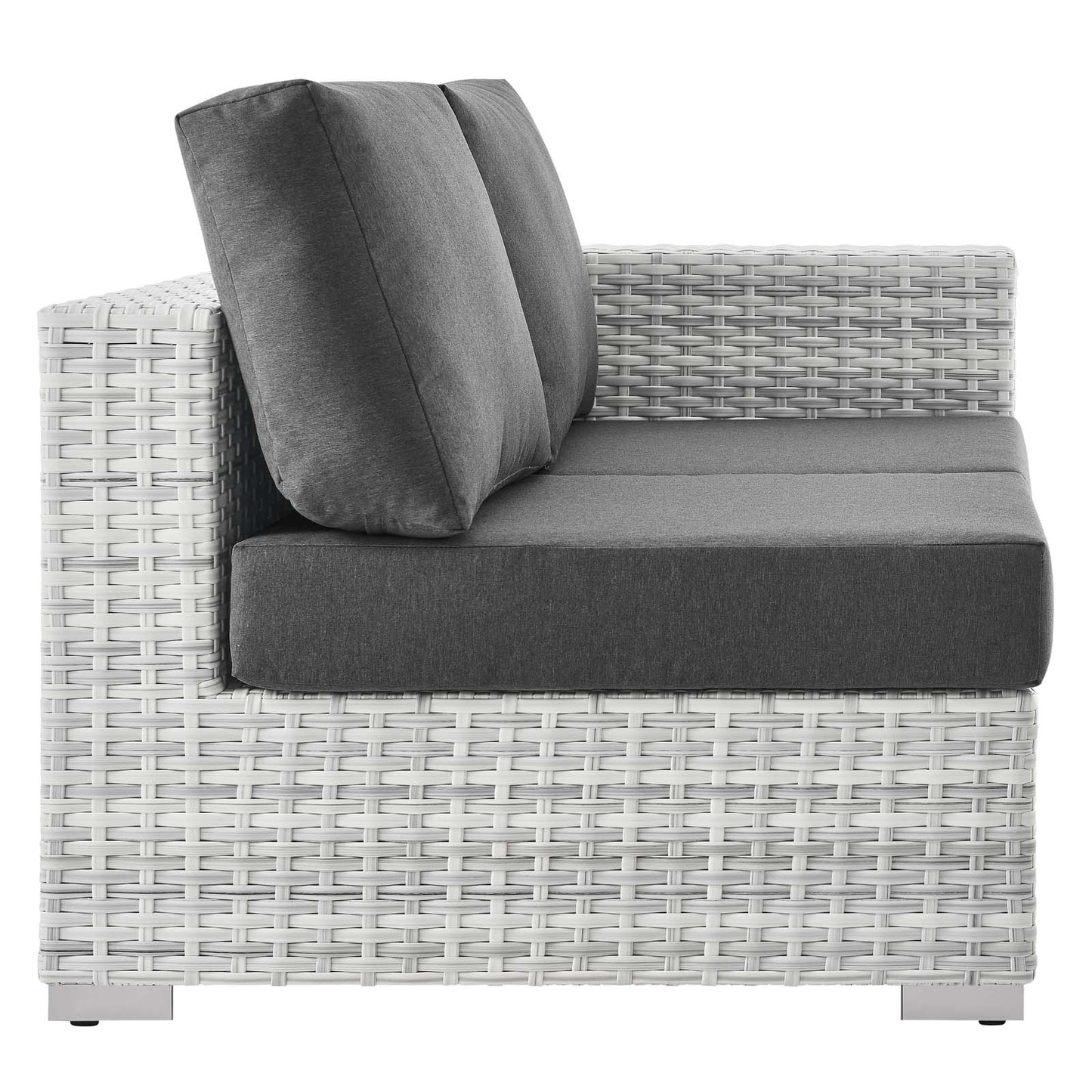Convene Outdoor Patio Right-Arm Loveseat, Rattan, Wicker, Grey Gray, 19713