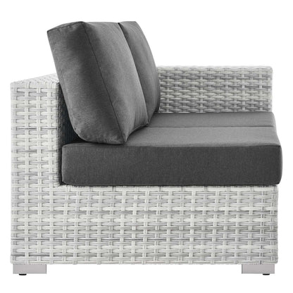 Convene Outdoor Patio Right-Arm Loveseat, Rattan, Wicker, Grey Gray, 19713