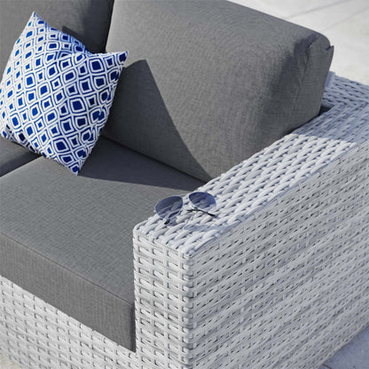 Convene Outdoor Patio Right-Arm Loveseat, Rattan, Wicker, Grey Gray, 19713