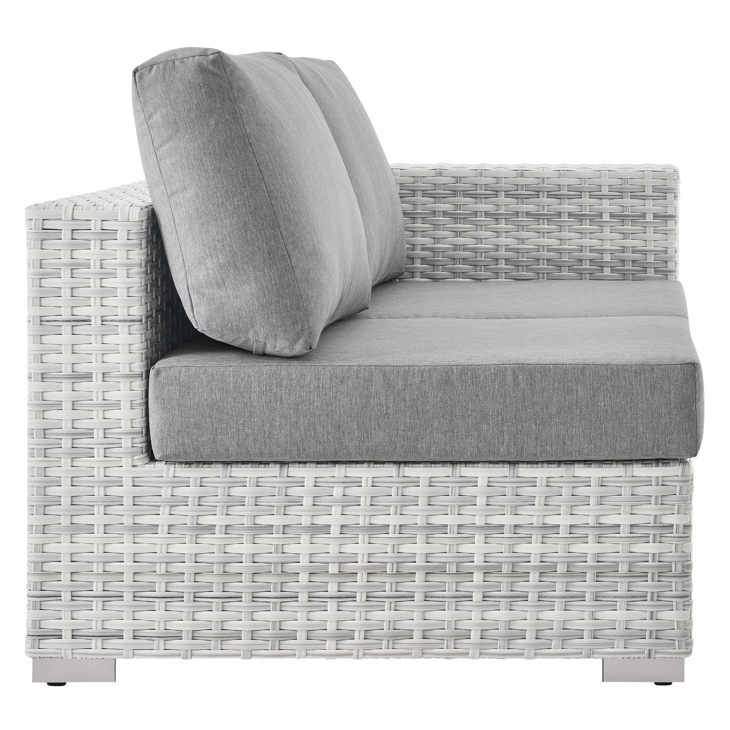 Convene Outdoor Patio Right-Arm Loveseat, Rattan, Wicker, Grey Gray, 19714
