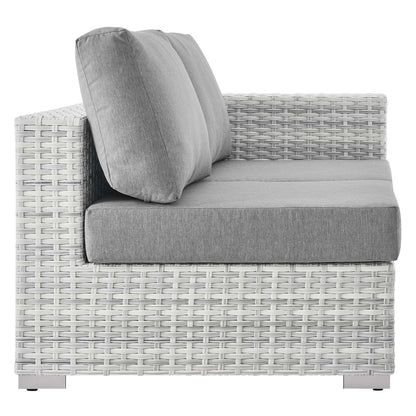 Convene Outdoor Patio Right-Arm Loveseat, Rattan, Wicker, Grey Gray, 19714