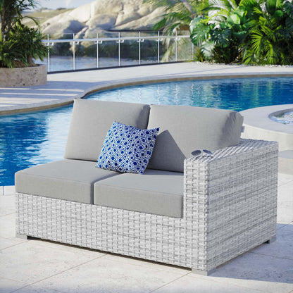 Convene Outdoor Patio Right-Arm Loveseat, Rattan, Wicker, Grey Gray, 19714