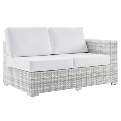 Convene Outdoor Patio Right-Arm Loveseat, Rattan, Wicker, Light Grey Gray White, 19717