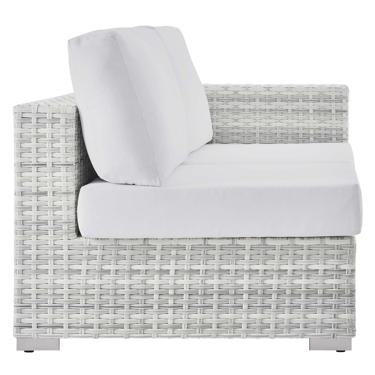 Convene Outdoor Patio Right-Arm Loveseat, Rattan, Wicker, Light Grey Gray White, 19717