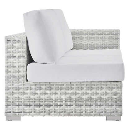 Convene Outdoor Patio Right-Arm Loveseat, Rattan, Wicker, Light Grey Gray White, 19717